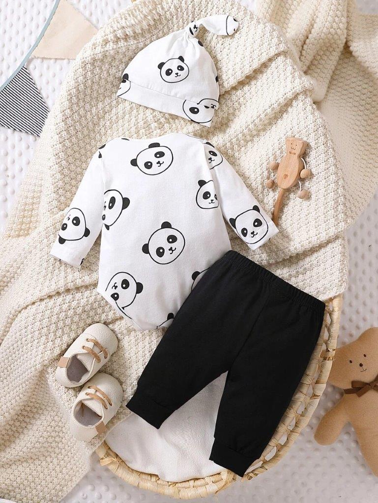 Baby Panda Bodysuit 3 Piece Set