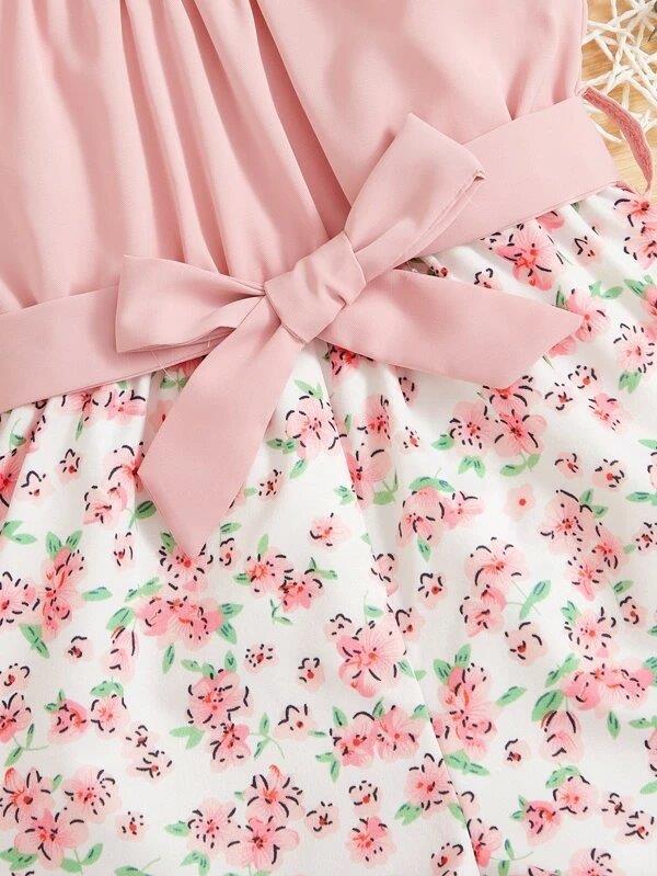 Baby Floral Belted Romper