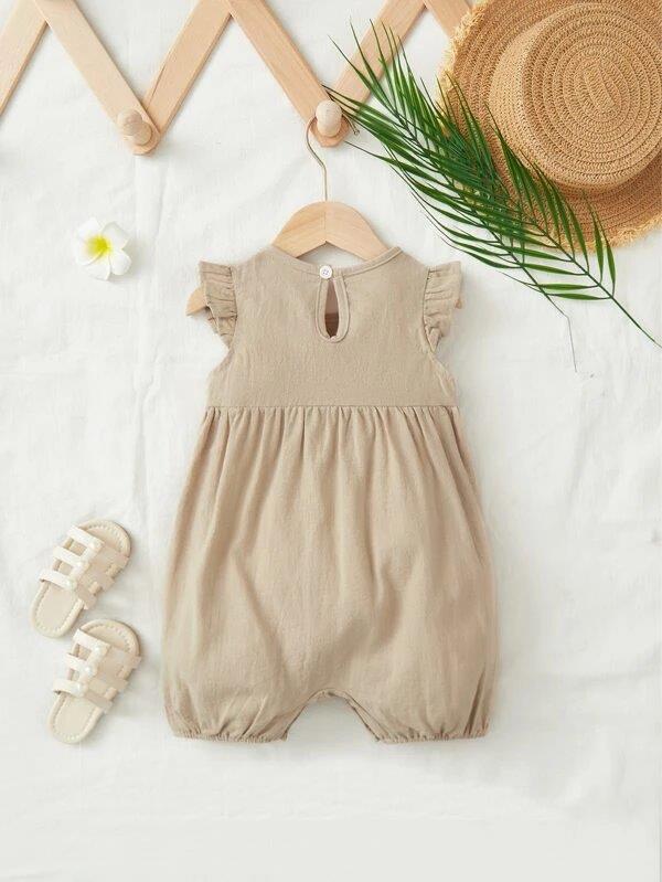 Baby Front Lace Ruffle Trim Romper