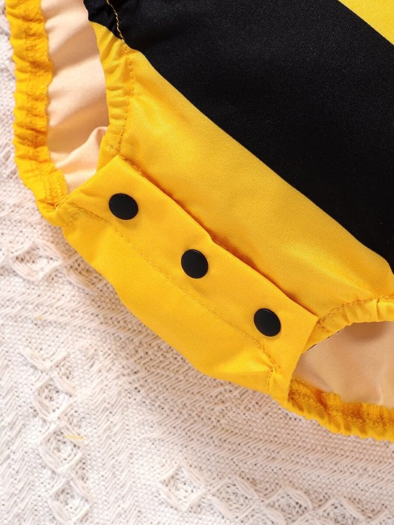 Baby Black And Yellow Stripe Bodysuit Outfit