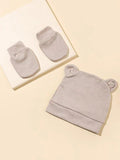 Baby Beanie And Mitten Set Camel