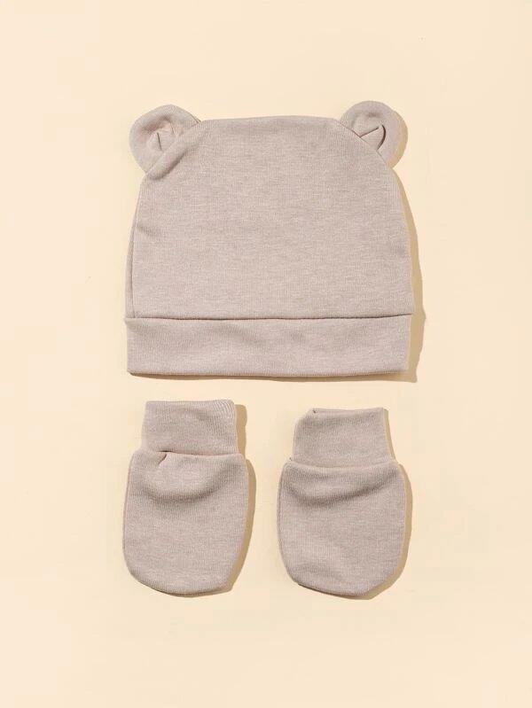 Baby Beanie And Mitten Set Camel