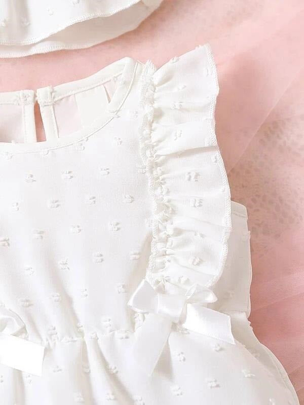 Baby Double Bow Romper With Hat