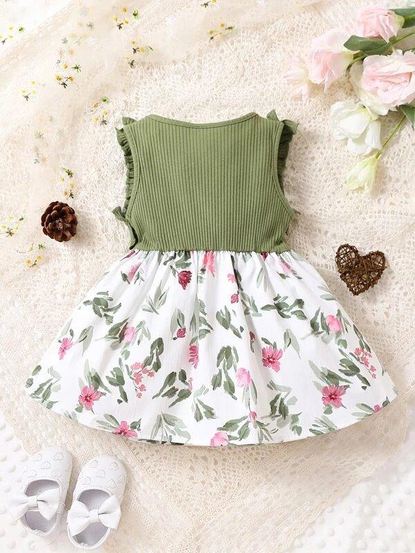 Baby Double Bow Floral Dress