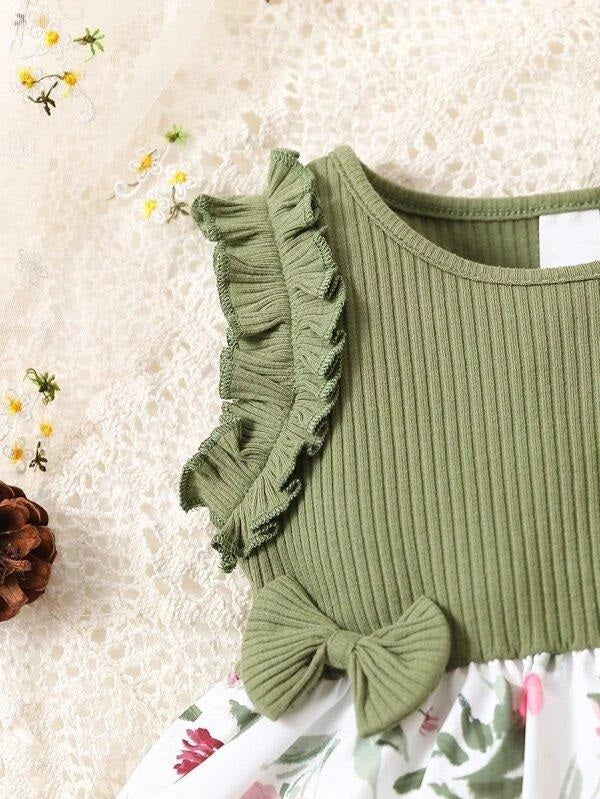 Baby Double Bow Floral Dress