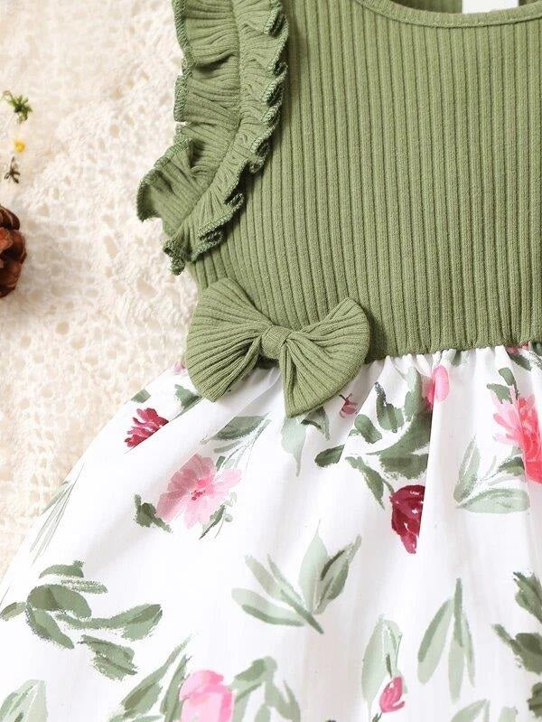 Baby Double Bow Floral Dress
