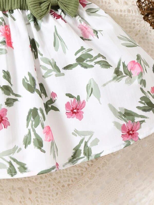 Baby Double Bow Floral Dress