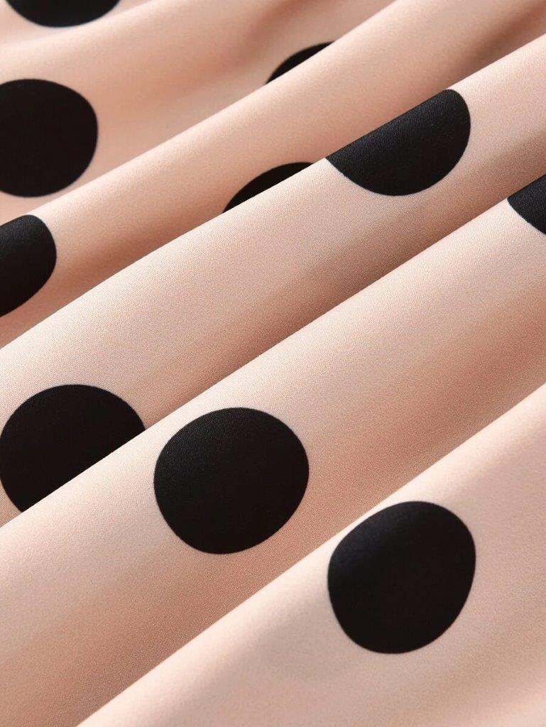 Toddler Girls Lace Trim Neck Polka Dot Dress