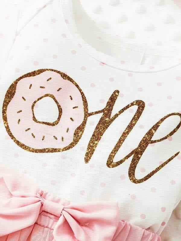 Baby One Year old birthday Short Sleeve Tulle Dress