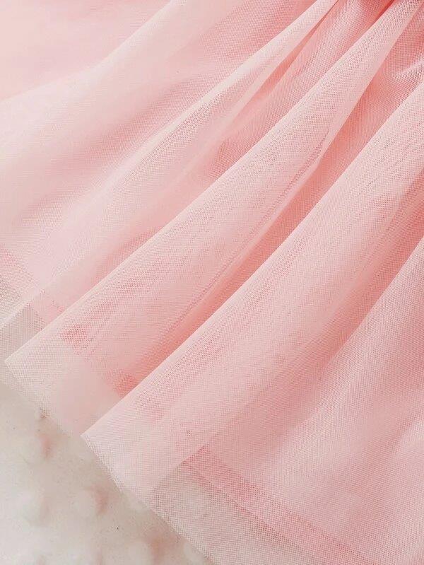Baby One Year old birthday Short Sleeve Tulle Dress