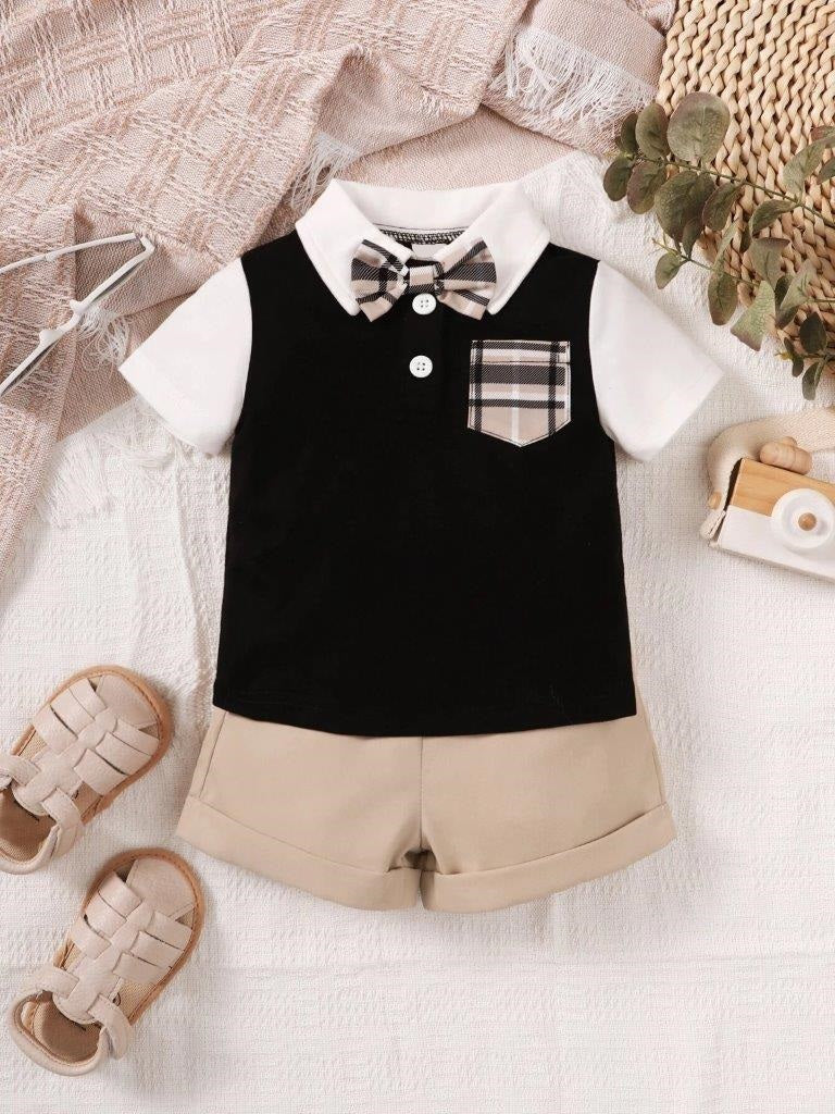 Baby Plaid Polo Shirt Set