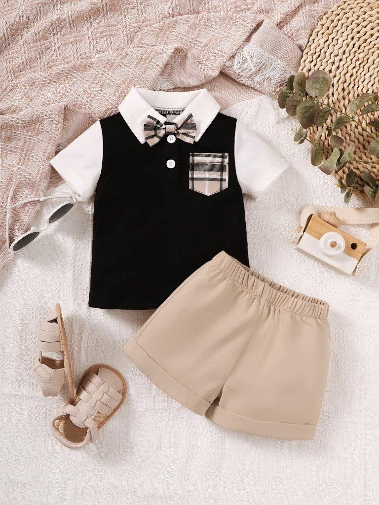 Baby Plaid Polo Shirt Set