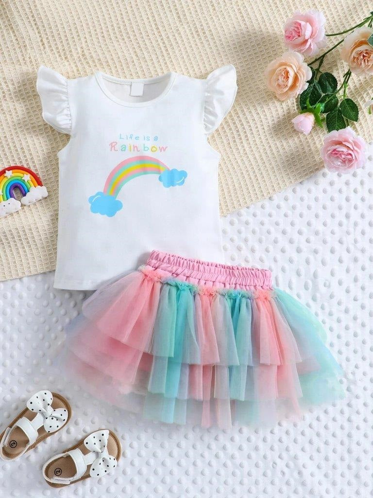 Baby Rainbow Tutu Set