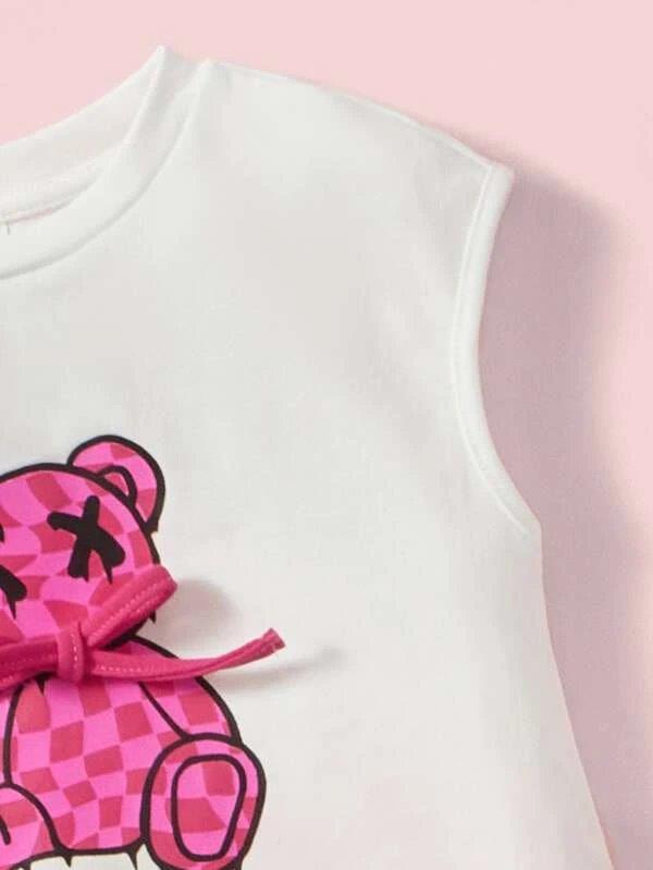 Baby Tank Top And Flare Pants Set Pink