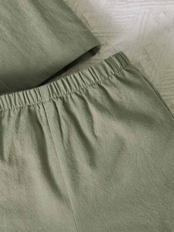 Baby Front Pocket Shirt And Shorts Set
