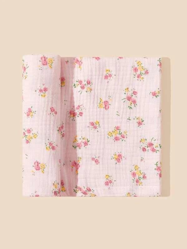 Baby Flower Pink Muslin Blanket