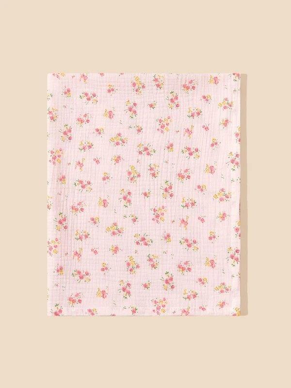 Baby Flower Pink Muslin Blanket