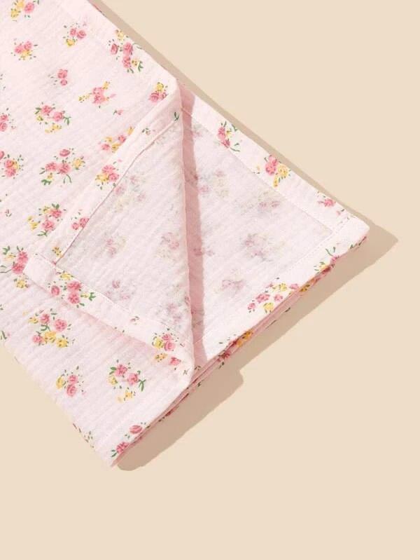 Baby Flower Pink Muslin Blanket