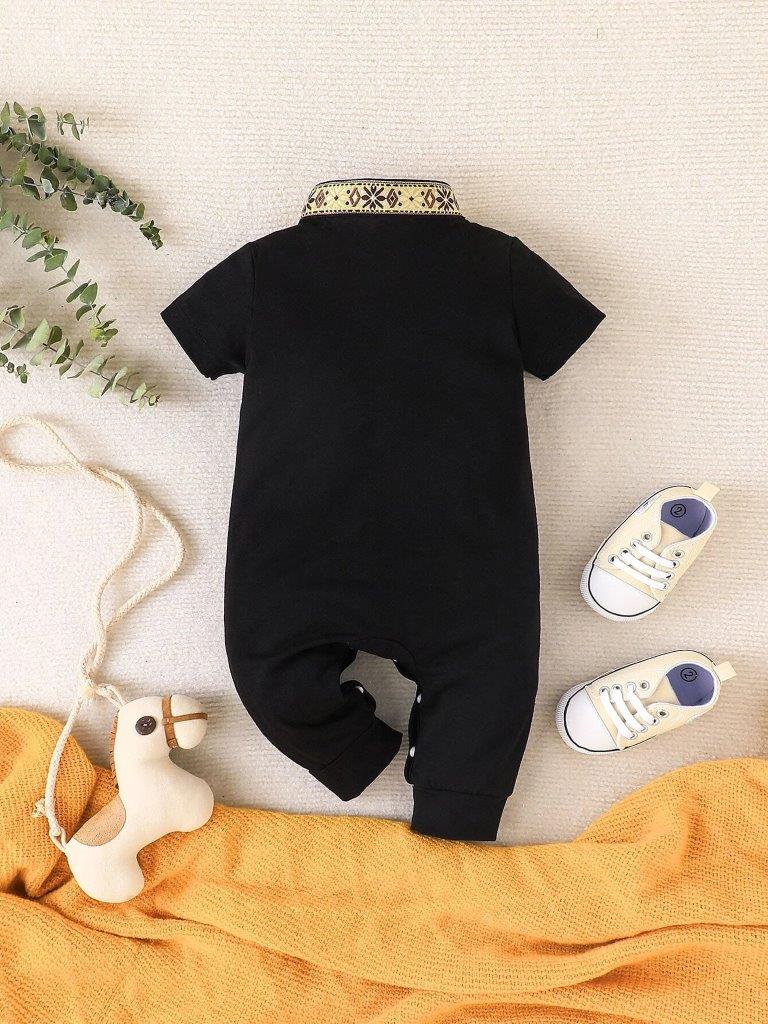 Baby Pattern Front Button Jumpsuit