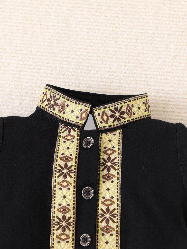 Baby Pattern Front Button Jumpsuit