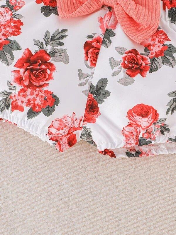 Baby Floral Ruffle Tee 3 Piece Set