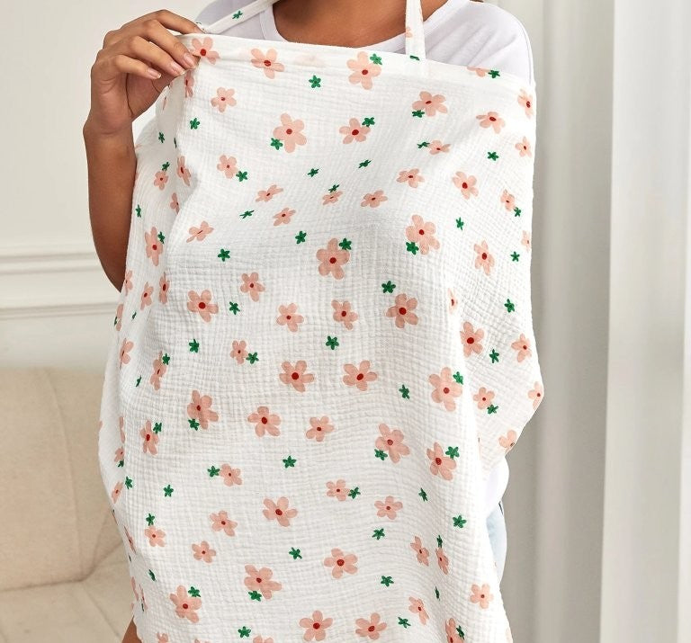 Baby Flower Print Nursing Cover