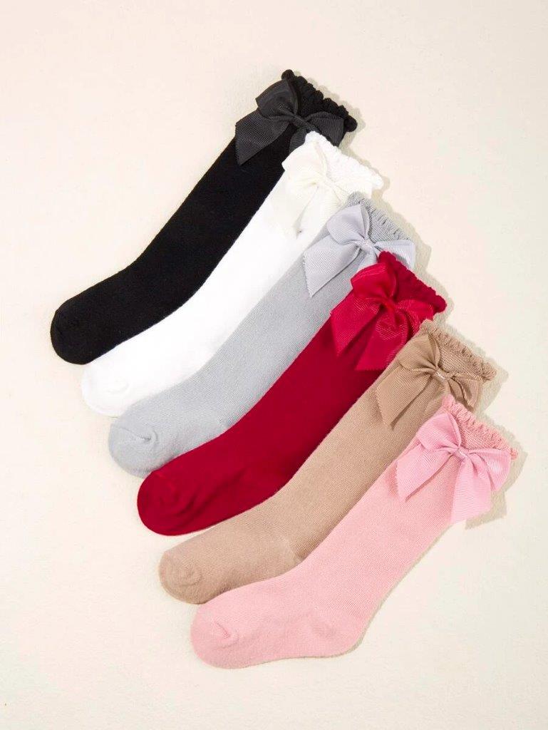Baby Set of 6 Bow Socks 0-6 Months
