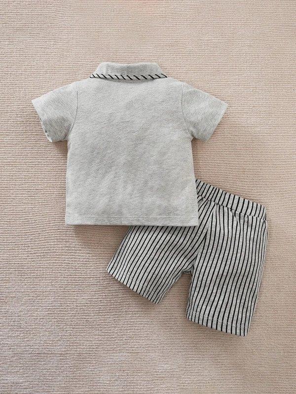 Baby Stripe Bow 2 Piece Set