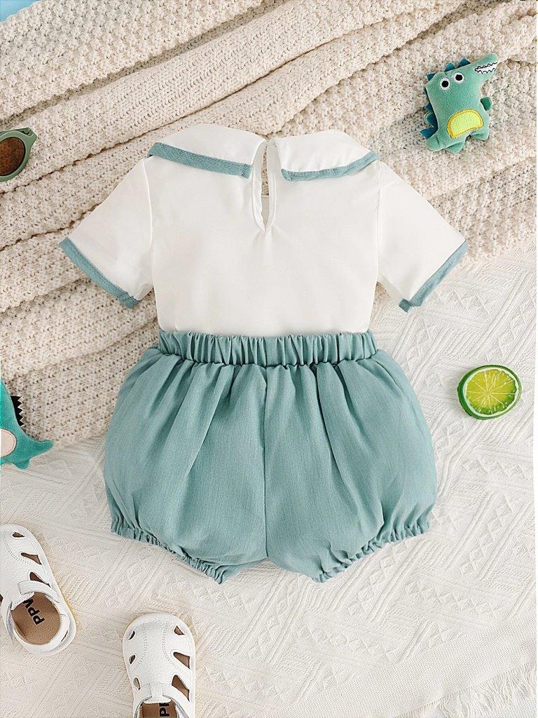 Baby Button Shirt and Shorts Set