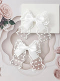 2 Piece Dotted Lace Bow Hair Clips Set