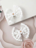 2 Piece Gold Pearl Daisy Hair Clips Set