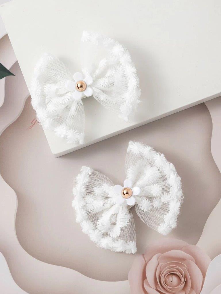 2 Piece Gold Pearl Daisy Hair Clips Set