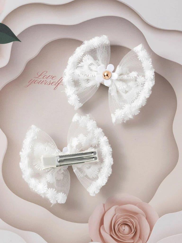 2 Piece Gold Pearl Daisy Hair Clips Set