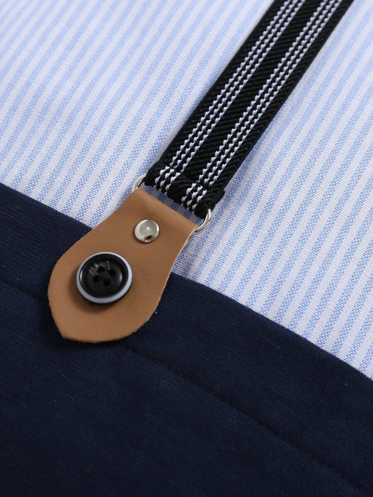 Baby Formal Gentleman Suspender Bow Tie  Romper