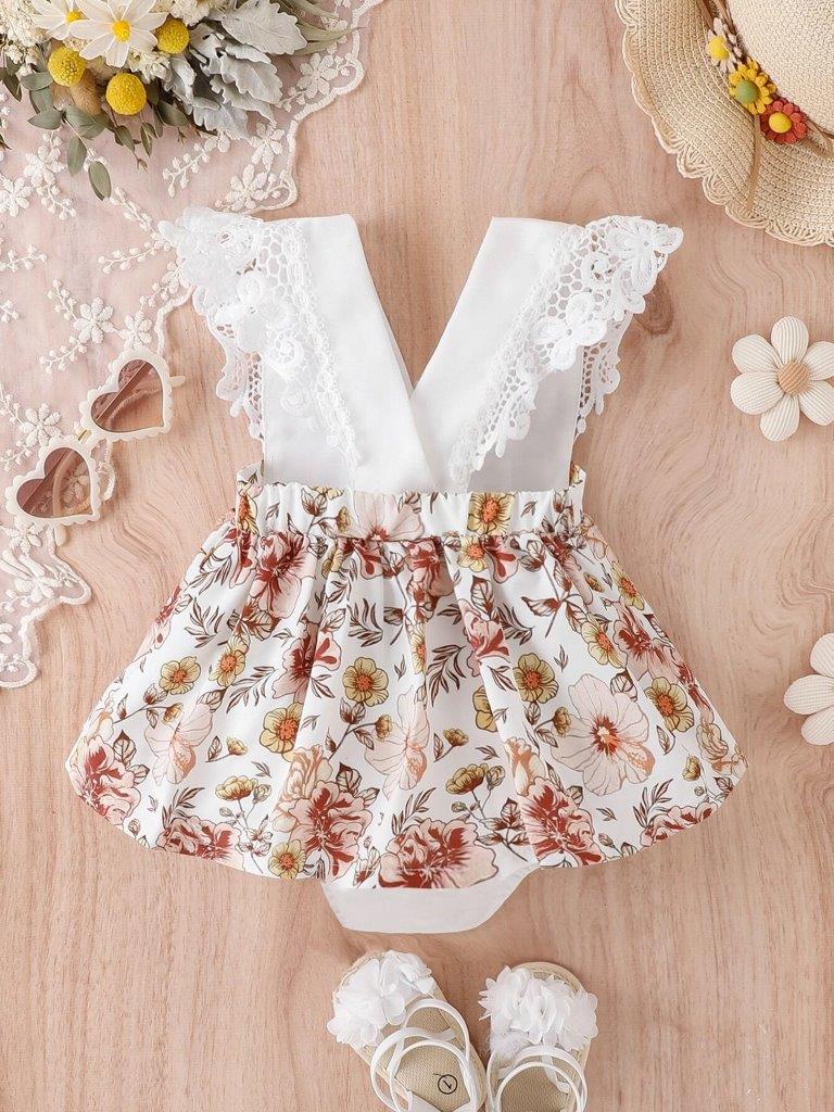 Baby Floral Lace Bodysuit Dress