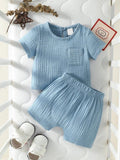 Baby Cotton Pocket Tee And Shorts Set