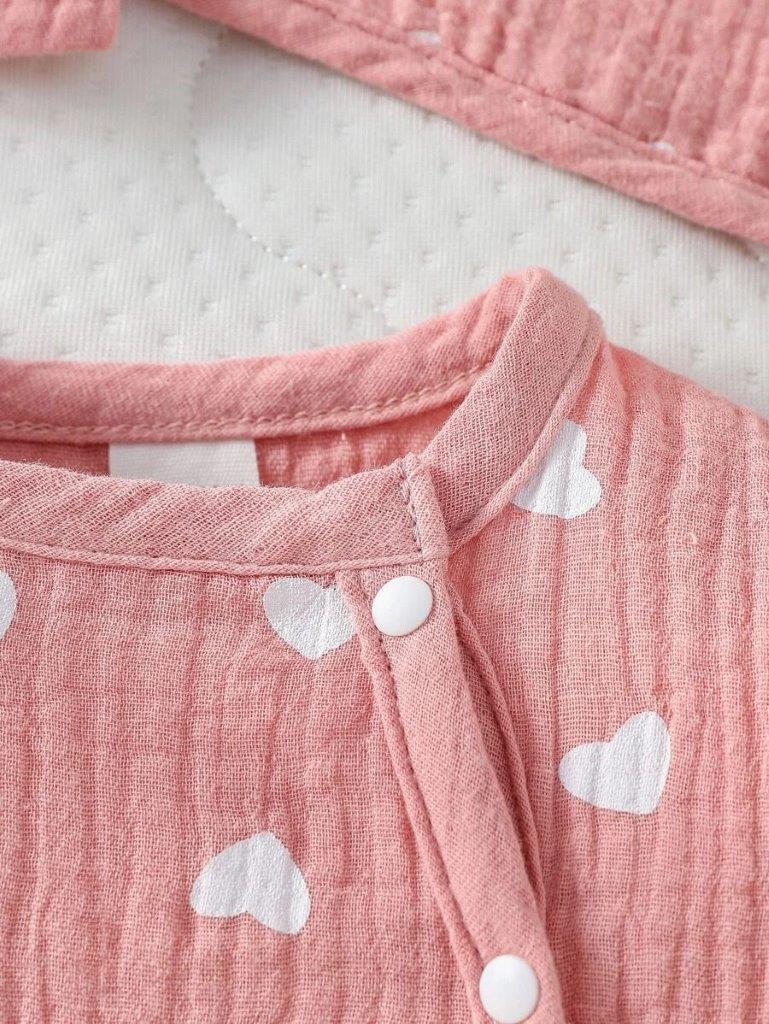 Baby Heart Print Romper 4 Piece Set