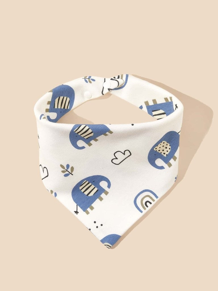 Set of 3 Blue Multi Pattern Bandana Bibs