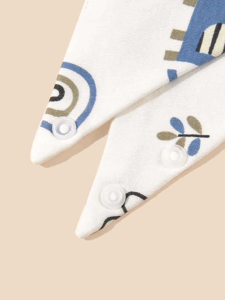 Set of 3 Blue Multi Pattern Bandana Bibs