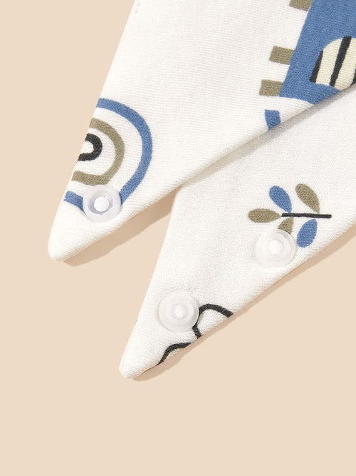 Set of 3 Blue Multi Pattern Bandana Bibs