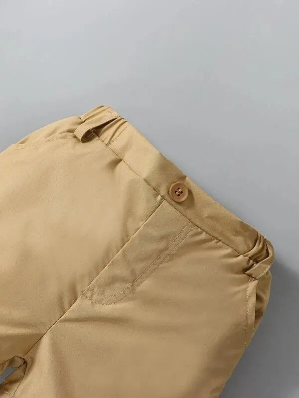 Baby Golfer Bodysuit And Brown Shorts Set