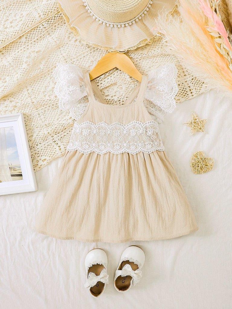 Baby Ruffle Lace Sleeve Dress