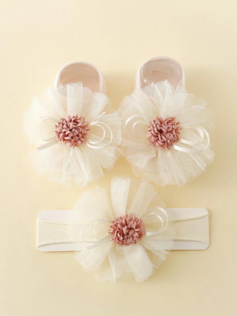 Decor Socks With Headband 0-6 mnths Pink