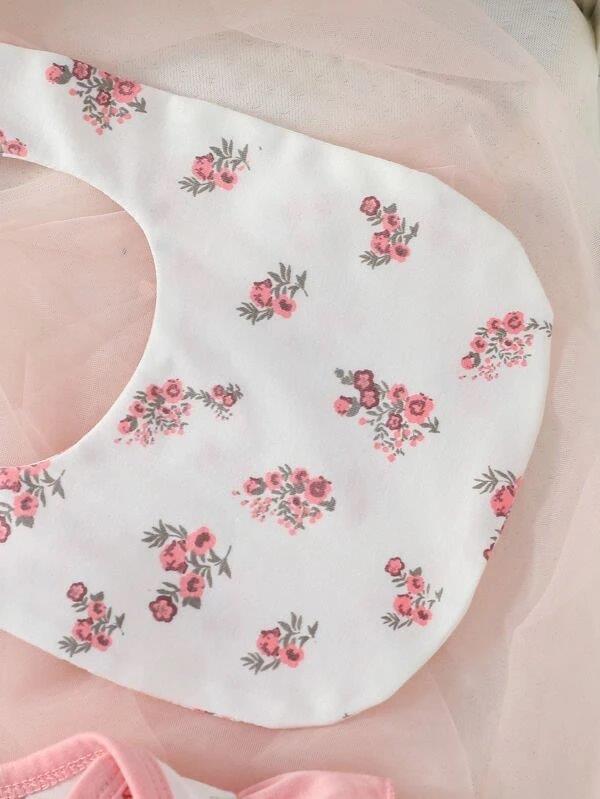 Baby 5 Piece Floral Bodysuit And Shorts Set
