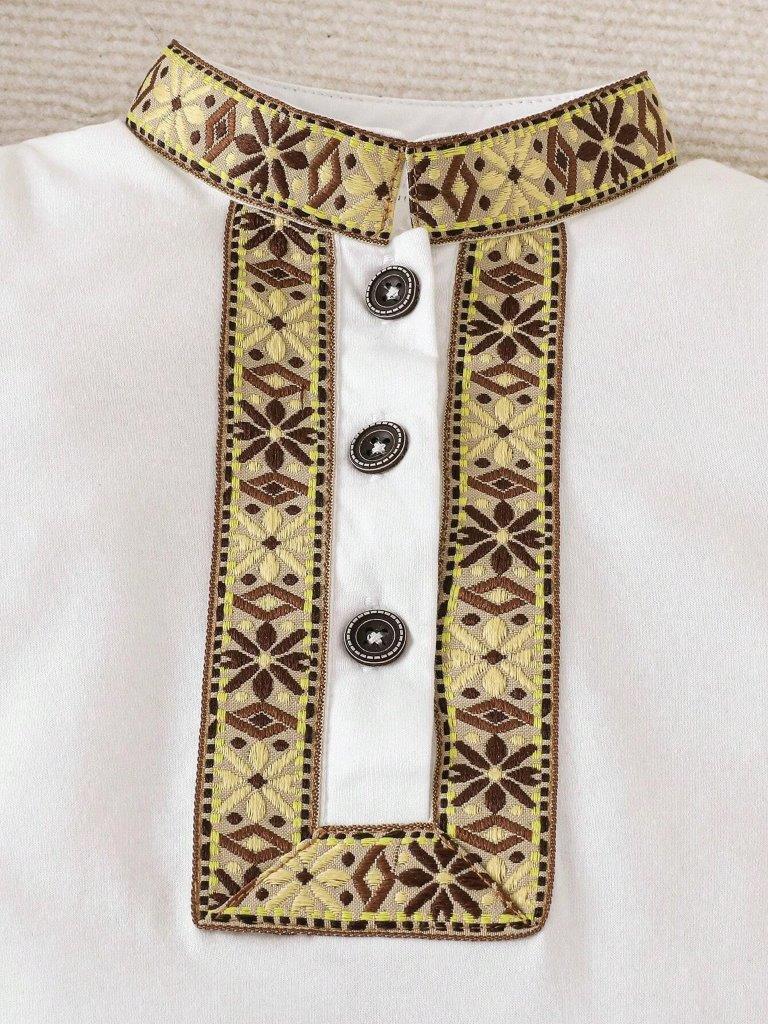 Baby Pattern Front Button Jumpsuit White