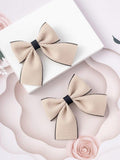 2 Piece Choc Brown Pattern Hair Clips Set