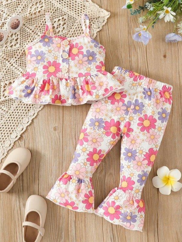 Baby Floral Cami And Pants Set