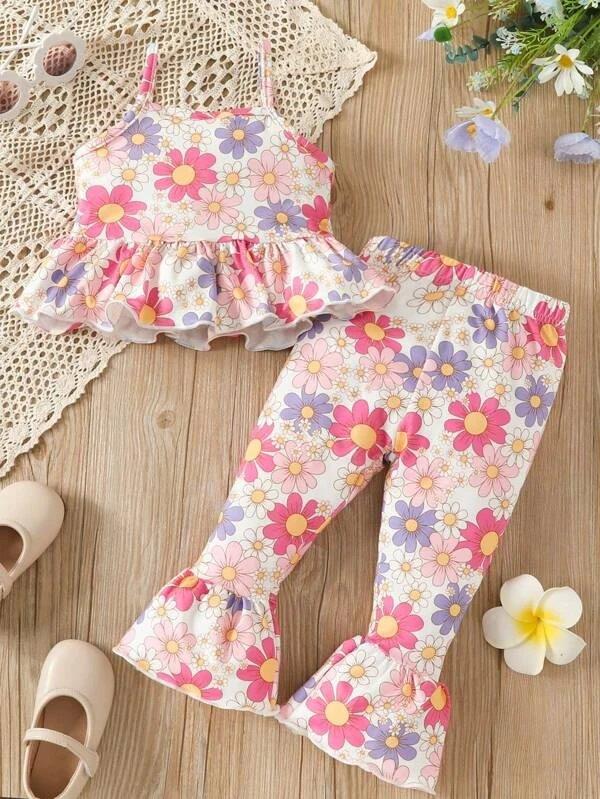 Baby Floral Cami And Pants Set
