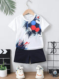 Toddler Boys Soccer Print Tee And Shorts Set