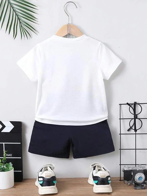Toddler Boys Soccer Print Tee And Shorts Set